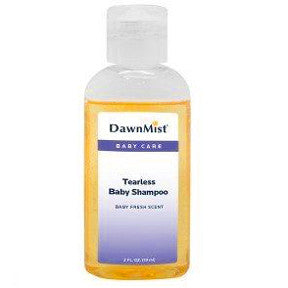 DawnMist Tearless Baby Shampoo C03-0317501-8200 - 2 fl oz tearless baby shampoo in travel size plastic bottle. Baby Fresh scent