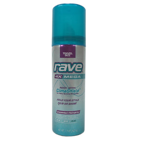 Rave® hairspray 4x mega unscented aerosol, C03-0416101-8200