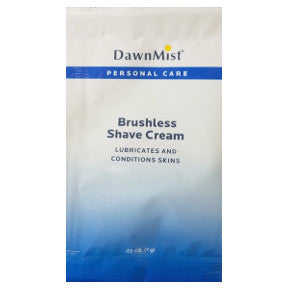DawnMist Brushless Shave Cream - packet C04-0117501-1100 - 0.25 oz shave cream in travel size packet. Single use.