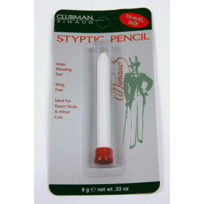 Clubman Styptic Pencil C04-0346501-9100 - 0.33 oz travel size styptic pencil in plastic case. Ideal for razor nicks & minor cuts. Stops bleeding fast. Sting free.