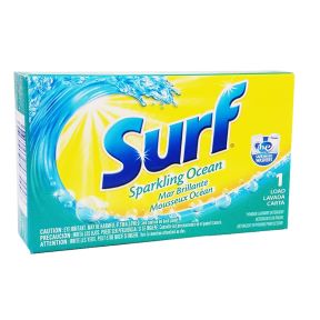 Surf Ultra Laundry Detergent D01-0113900-4100 - 2 oz travel size laundry detergent powder in box. With active Oxygen. Does one load.