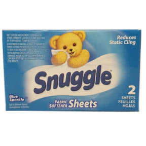 Snuggle Fabric Softener Sheets D01-0213301-4100 - 2 fabric softener sheets in travel size box.
