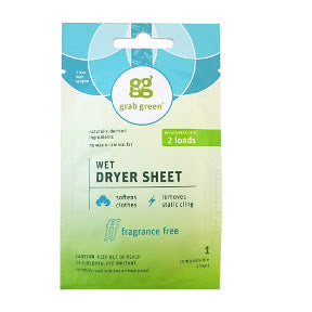 grab green® Wet Dryer Sheets - Fragrance Free D01-0264401-1000