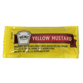 Heinz® Yellow Mustard, F01-0200100-1100, .20 oz yellow mustard in individual size packet.