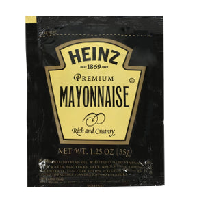 Heinz Premium Mayonnaise F01-0400101-1200,1.25 oz individual packet. Rich and creamy premium mayonnaise.
