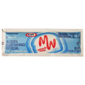 Kraft® Miracle Whip Light Dressing F01-0400305-1100-7/16 oz packet. 50% less fat and calories than Miracle whip dressing.