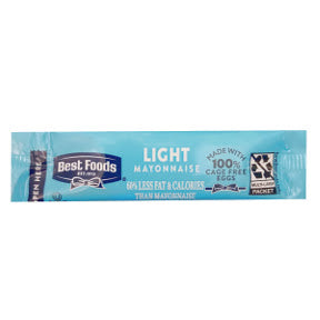 Best Foods Light Mayonnaise F01-0401001-1100 - 12 gram light mayonnaise packet, individual size. 60% less calories and fat than Best Foods Mayonnaise.