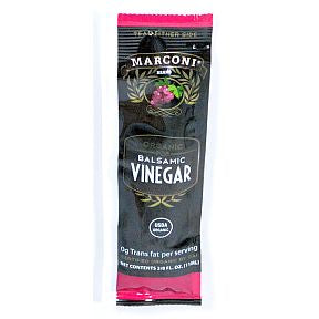 Marconi Organic Balsamic Vinegar - packet F01-0851201-1100 - 1/2 oz Organic Balsamic Vinegar in individual size packet.