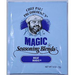 Chef Paul Prudhommes Magic Seasoning Blends - Meat Magic F01-0941205-1100 - .25 oz packet.. No MSG, No Additives or preservatives.