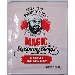 Chef Paul Prudhommes Magic Seasoning Blends - Blackened Redfish Magic F01-0941213-1100 - .25 oz packet. No MSG, No Additives or preservatives.