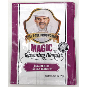 Chef Paul Prudhommes Magic Seasoning Blends - Blackened Steak Magic F01-0941215-1100 - .25 oz packet. No MSG, No Additives or preservatives.
