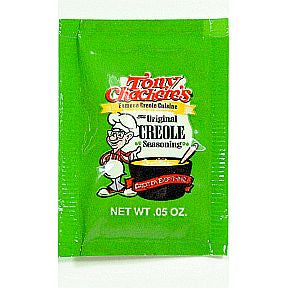 Tony Chacheres® Original Creole Seasoning F01-0985101-1000-0.05 oz single serving packet.