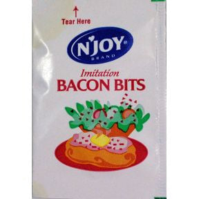 N Joy Imitation Bacon Bits F01-8801702-1100 - 3 gram imitation bacon bits in individual size packet.