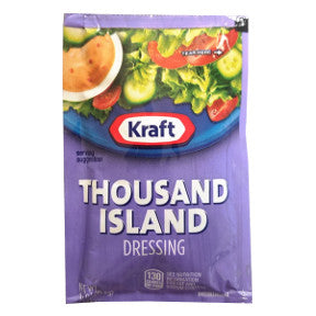 Kraft 1000 Island Dressing F02-0000303-1300 - 1.5 oz thousand island flavor salad dressing in individually sealed single serving pouch.