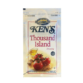 Ken's® Thousand Island Dressing F02-0002203-1300-1.5 oz thousand island flavor salad dressing in individually sealed single serving pouch. A convenient travel size for on the go.