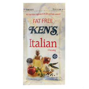 Kens Fat Free Italian Dressing F02-0002232-1300 - 1.5 oz fat free italian flavor salad dressing in individually sealed single serving pouch. A convenient travel size for on the go.