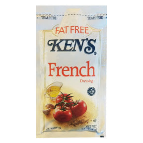 Kens Fat Free French Dressing F02-0002234-1300 - 1.5 oz fat free french flavor salad dressing in individually sealed single serving pouch. A convenient travel size for on the go.
