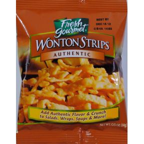 Fresh Gourmet Wonton Strips F02-0457806-8100 - .5 oz ready to use crunchy topping.
