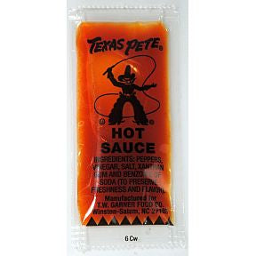 Texas Pete Hot Sauce F03-3303500-1100 - 7 gram hot sauce in individual size packet. A convenient travel size for on the go.