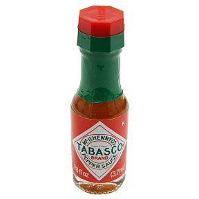 Tabasco Brand Pepper Sauce (bottle) F03-3704400-3100 - 1/8 fl oz tabasco pepper sauce in glass bottle. A convenient travel size for on the go.