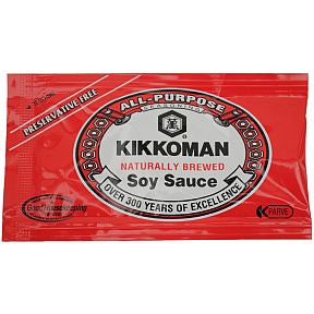 Kikkoman Soy Sauce F03-4017600-0000 - 1/4 fl oz naturally brewed soy sauce in individual size packet.