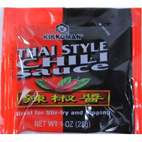 Kikkoman Thai Style Chili Sauce F03-4117604-0100 1 fl oz Thai Style Chili Sauce in an individual size packet.