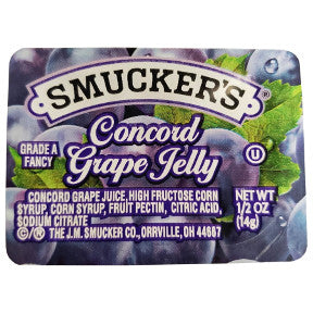 Smucker’s Concord Grape Jelly F04-0004901-0100 - 0.5 oz cups.