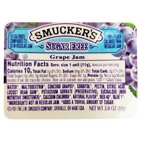 Smucker’s Sugar Free Grape Jam F04-0004941-0100 - 3/8 oz cup