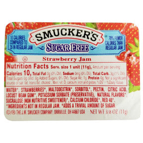Smucker’s Sugar Free Strawberry Jam F04-0004946-0100 - 3/8 oz cup