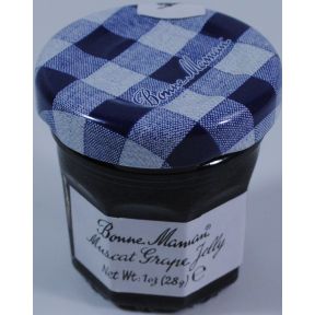 Bonne Maman Muscat Grape Jelly - jar F04-1044401-3100 - 1 oz grape jelly in glass jar. From France. A convenient travel size for on the go.