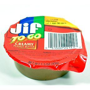 Jif® to Go Creamy Peanut Butter F06-0184901-2300-1.5 oz. single serving cup.