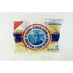 Nabisco New England Oyster Crackers F09-0109609-8100 - 0.5 oz travel size oyster crackers in sealed package.