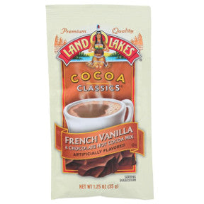 Land O Lakes Cocoa Classics French Vanilla & Chocolate F20-1006204-7200 - 1 1/4 oz french vanilla and chocolate flavor hot cocoa beverage mix in individual size packet. A convenient travel size for on the go.