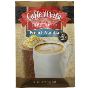 Caffe Dvita® Cappuccino - French Vanilla F20-1334901-8200-1/2 oz. packet premium instant cappuccino.