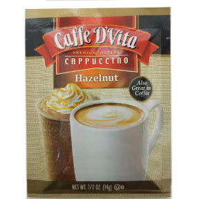 Caffe D'Vita® Cappuccino - Hazelnut F20-1334903-8200-1/2 oz. packet premium instant cappuccino.