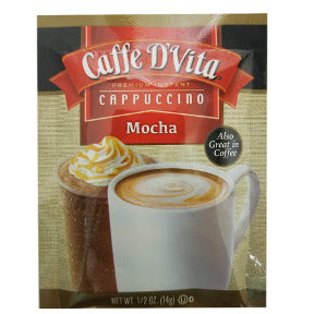 Caffe Dvita® Cappuccino - Mocha F20-1334904-8200-1/2 oz. packet premium instant cappuccino.