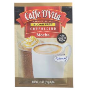 Caffe Dvita® Cappuccino - Sugar Free Mocha F20-1334924-8200-1/4 oz. packet premium instant cappuccino.
