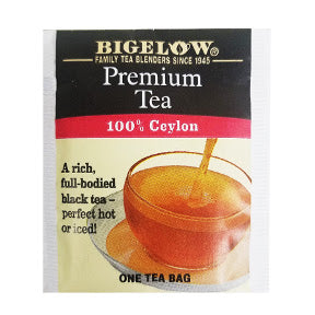 Bigelow Premium Ceylon Tea F20-1623801-0000 - Single tea bag in unsealed packet. 100% Ceylon tea. A rich, full-bodied tea.