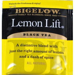 Bigelow Lemon Lift Tea F20-1623806-0000 - Single tea bag in sealed packet.