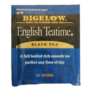 Bigelow English Teatime F20-1623809-0000 - Single tea bag in sealed packet.