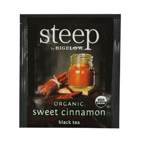 Steep by Bigelow® Organic Sweet Cinnamon Black Tea F20-1623851-0000-a single tea bag in sealed packet.