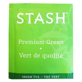 Stash Premium Green Tea F20-1723701-0000 - Single tea bag in sealed packet. 100% natural ingredients.