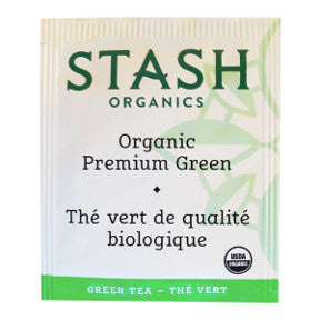 Stash Organic Tea - Premium green tea F20-1723751-0000 - Single tea bag in sealed packet. Organic and natural.