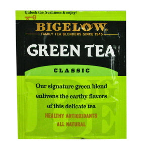 Bigelow® Green Tea Classic F20-1723803-0000-Single tea bag in sealed packet. Healthy antioxidants. All Natural.