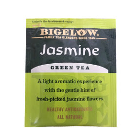 Bigelow Jasmine Green Tea F20-1723805-0000 - Single tea bag in sealed packet.