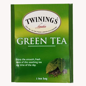 Twinings of London Green Tea F20-1726901-0000 - Single tea bag in sealed packet. Pure and natural. Smooth & refreshing.