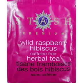 Stash Wild Raspberry Hibiscus Herbal Tea F20-1823703-0000 - Single tea bag in sealed packet. 100% natural ingredients. Caffeine free.