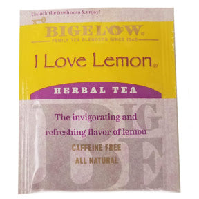 Bigelow I Love Lemon Herb Tea F20-1823812-0000 - Single tea bag in sealed packet. A special blend for lemon lovers.