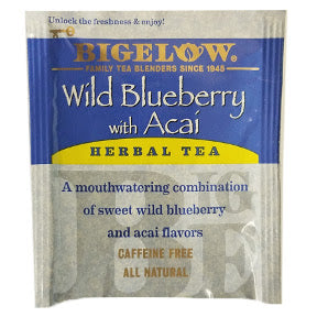 Bigelow Wild Blueberry with Acai Herb Tea F20-1823821-0000 - Single bag in sealed packet.