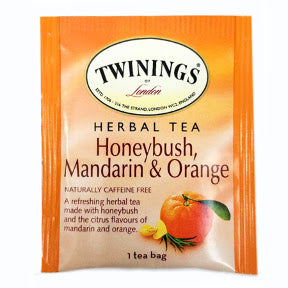 Twinings® of London Herbal Tea Honey Bush, Mandarin & Orange F20-1826911-0000-Single tea bag in sealed packet.